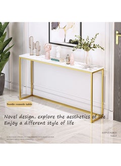 Generic Modern Simple Console Table Long Table For Living Room Corridor Storage Table Narrow Inlay Gap 100*75*20cm  - Image 3