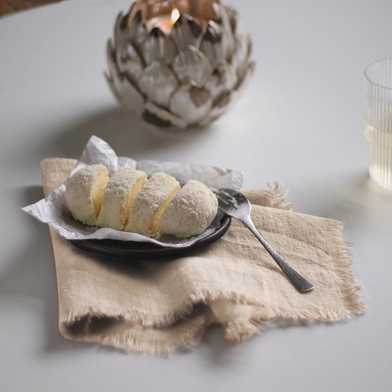 Ayuzawa Handmade Cloth Napkins 100% Cotton Napkins with Fringeï¼ŒDelicate Handmade Cloth Napkins for Dinners, Parties, Weddings and Moreï¼Œ18 x 18 Inch Set of 4 - Beige - Image 5