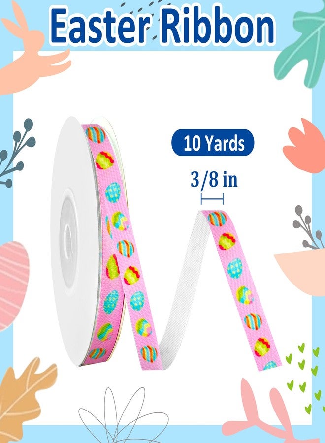 Yoblink Easter Grosgrain Ribbon,Easter Ribbon Thin 3/8 Inch Bulk Ribbon for Gift Wrapping,10 Yards - Image 2