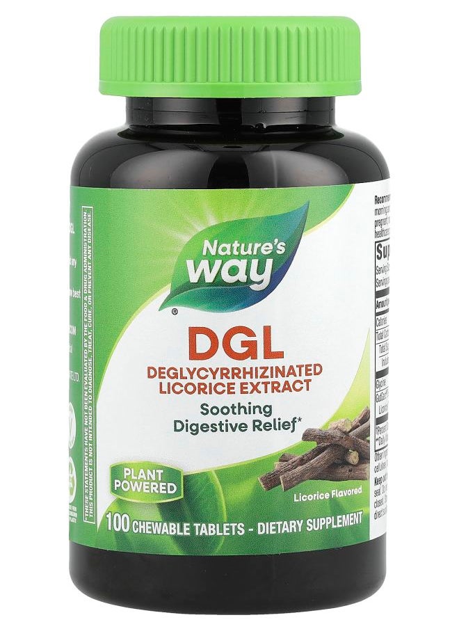 Nature's DGL Licorice 100 Chewable Tablets 