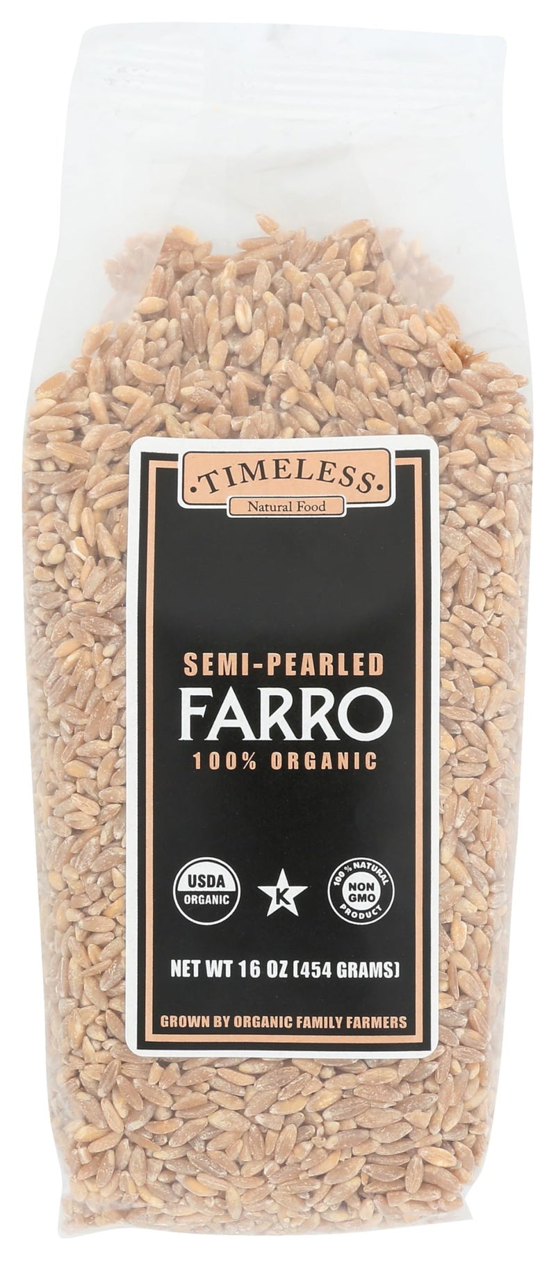 Timeless Organic Farro Semipearled 16 Oz