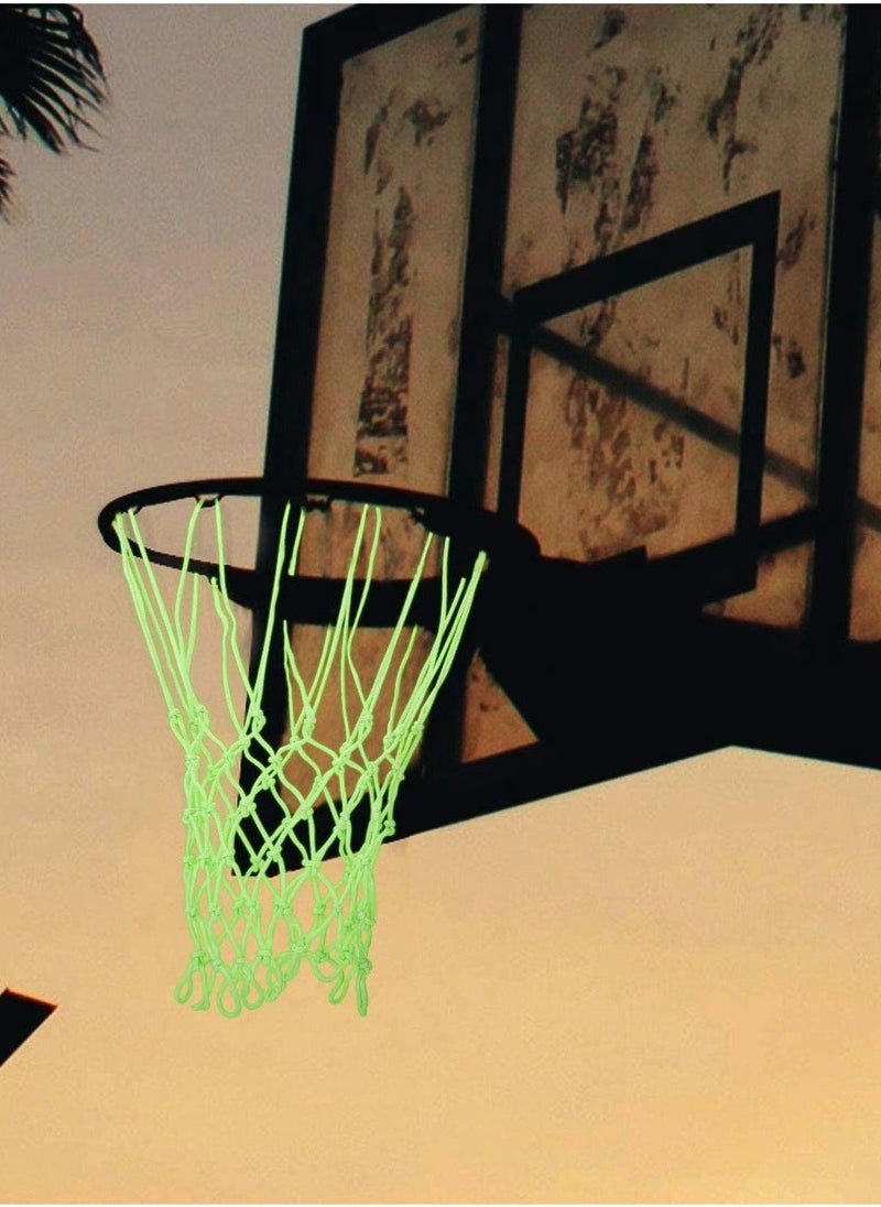 Generic Outdoor Glow in The Dark Basketball Heavy Duty Basketball Net Replacement All Weather Anti Whip 12 Loops Standard Size Night Basketball Sports Gift for Pool Sports School  - Image 5