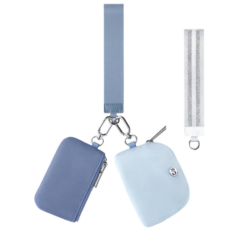 Babysun Mini Zip Around Dual Pouch Wristlet With 2 Straps Wristlet Keychain Wallet for Women Coin Purse Small Cute for Teen Girl - Image 1