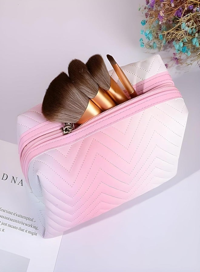 doville Multi Color Handheld Soft Light Weight Women Cosmetic Pouch/Make Up Bag/Travel Cosmetic Bag for Organize Storage(Assorted Color, Nylon) (Pack of -1) - Image 5