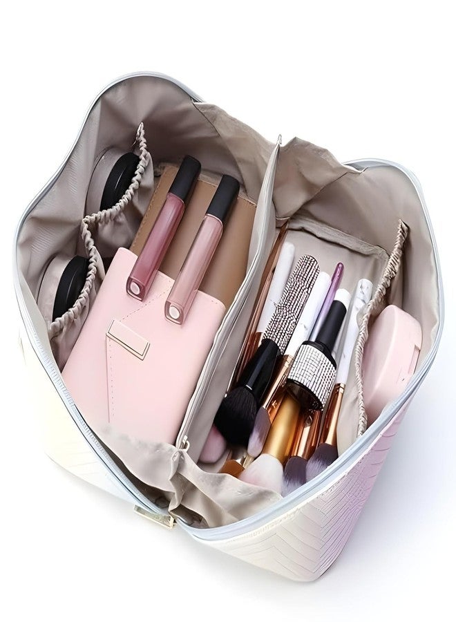 doville Multi Color Handheld Soft Light Weight Women Cosmetic Pouch/Make Up Bag/Travel Cosmetic Bag for Organize Storage(Assorted Color, Nylon) (Pack of -1) - Image 3