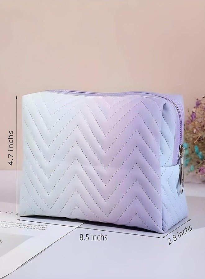 doville Multi Color Handheld Soft Light Weight Women Cosmetic Pouch/Make Up Bag/Travel Cosmetic Bag for Organize Storage(Assorted Color, Nylon) (Pack of -1) - Image 4