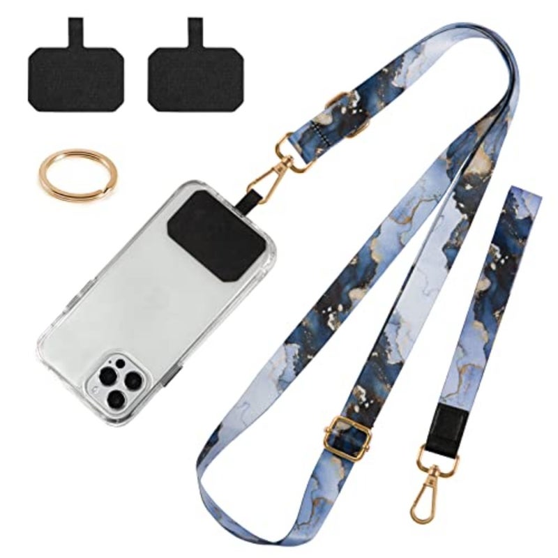 Cell Phone Lanyard, 1x Wrist Lanyards, 1x Adjustable Crossbody Shoulder Neck Strap with 2X Phone Tether Tabs Universal Lanyard for Keys, ID Badges, Card Holder, Most Smartphones - Image 1