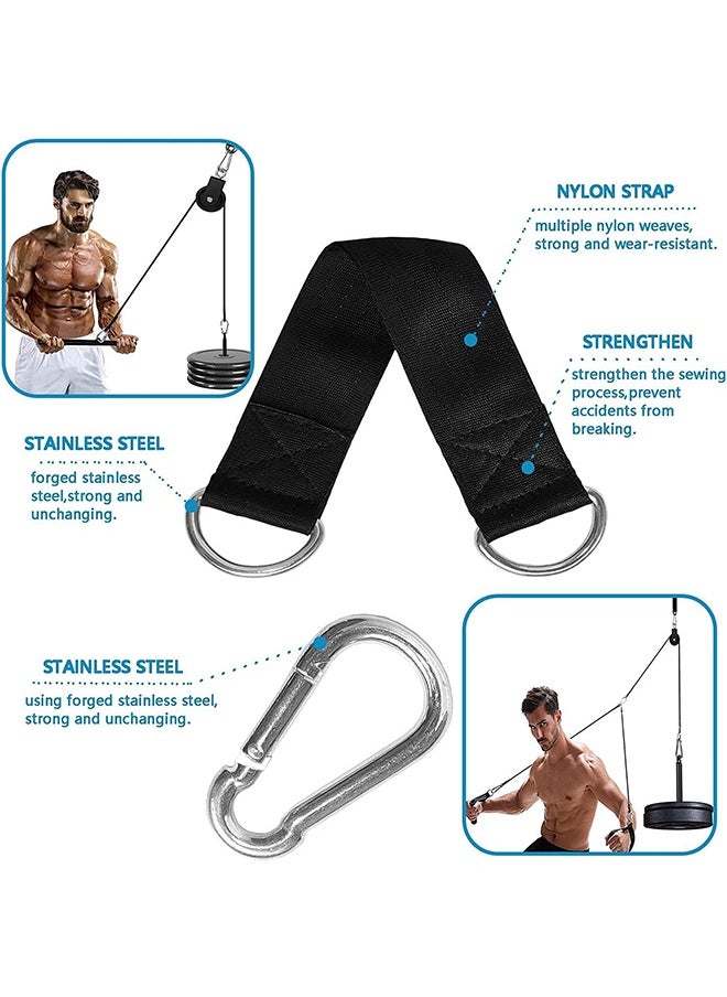 UNUNS Cable Pulley,90mm Gym Pulley Wheel With Hanging Strap And Carabiner, 360° Rotating Silent Pulley,Stainless Steel Cable Pulley For LAT Pulley System,Gym Equipment,DIY Home Projects,Lifting Blocks  - Image 4