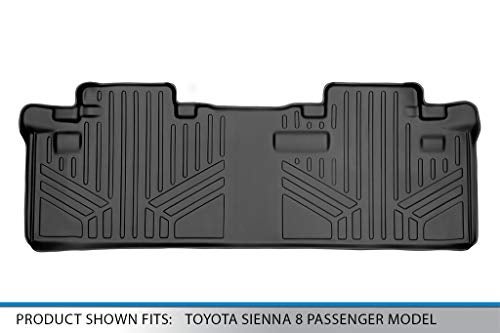 MAX LINER MAXLINER Floor Mats 2nd Row Liner Black for 2011-2018 Toyota Sienna 8 Passenger Model - Image 3