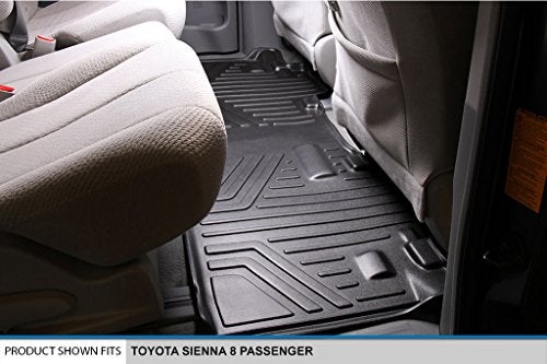 MAX LINER MAXLINER Floor Mats 2nd Row Liner Black for 2011-2018 Toyota Sienna 8 Passenger Model - Image 2