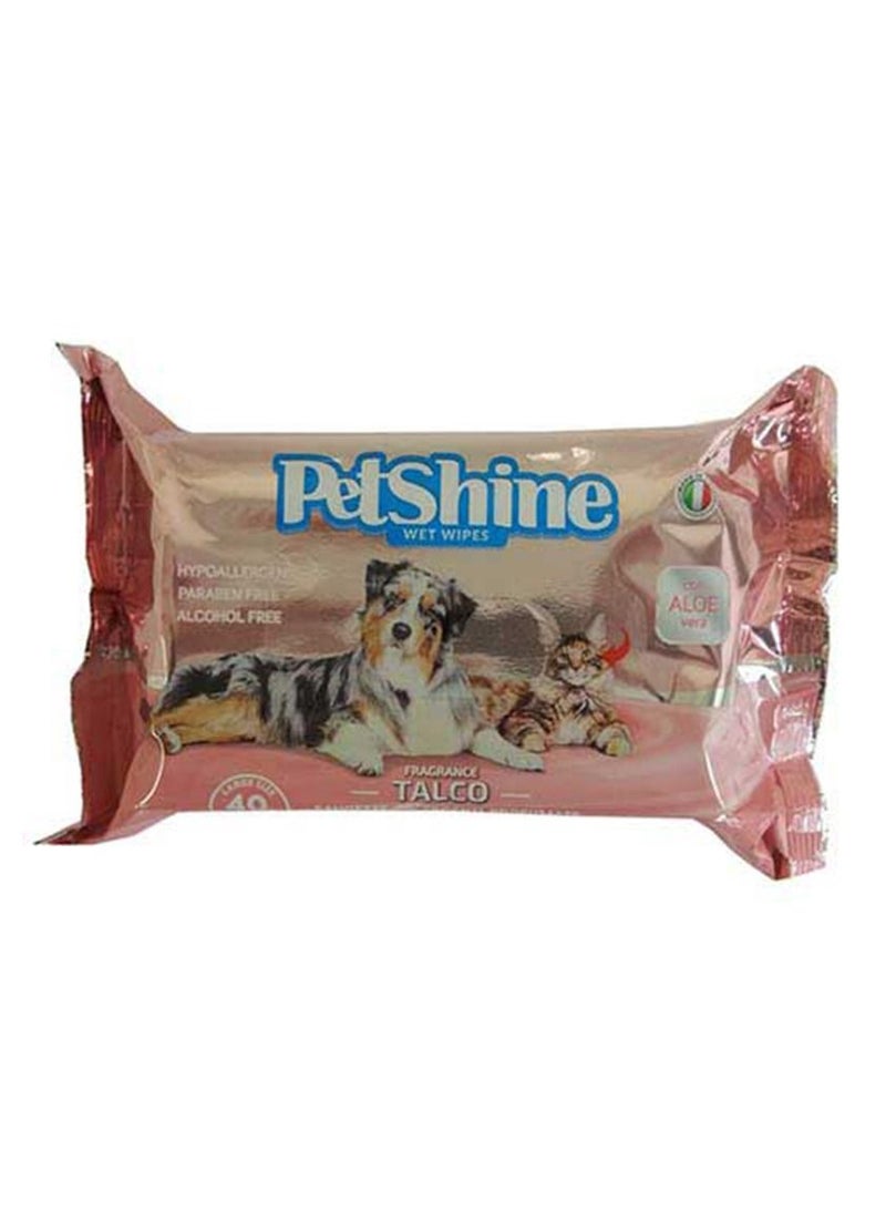 PetShine - Wet Wipes Talco Fragrance 30x20 cm 40 Count - Image 1