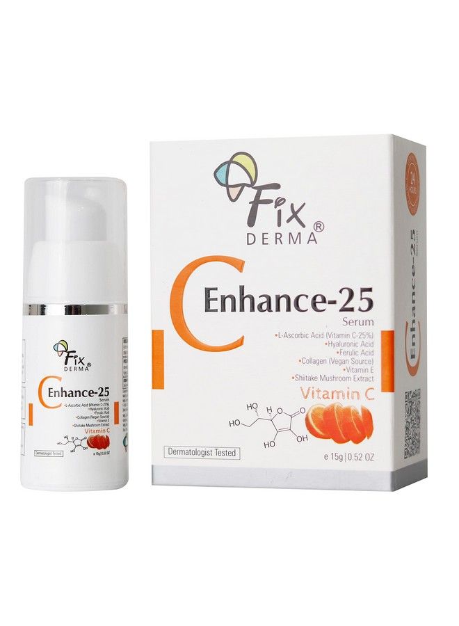 FIXDERMA 25% Vitamin C Serum For Face "C" Enhance For Glowing Skin Anti Aging Face Serum For Unisex Reduces Fine Lines Wrinkles & Age Spots Skin Brightening & Lightening For Face 15Ml - Image 2