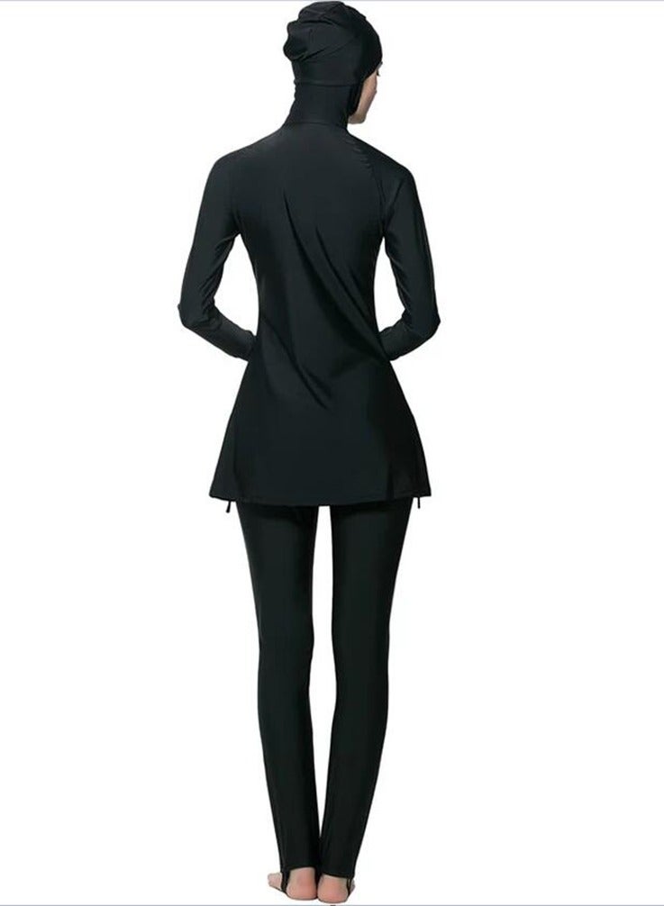 Generic Women Modest Muslim Swimwear Full Coverage Women Burkini Swimsuits 3-Piece Set Islamic Long Sleeve Hijab Top Swim Pants ?Bathing Suit Full Cover Swimsuit Solid Color - Image 5