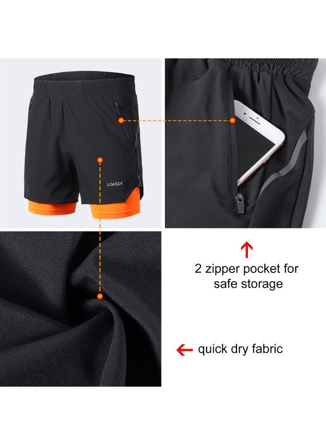 LIXADA Men 2 in 1 Quick Drying Breathable Jogging Shorts - Image 4
