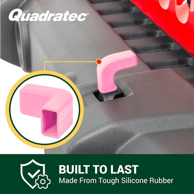 Quadratec Factory Bumper Tow Hook Covers, Set of 2, Pink - Fits Jeep Wrangler JK, JL, Gladiator JT 2007-2023 - Image 2