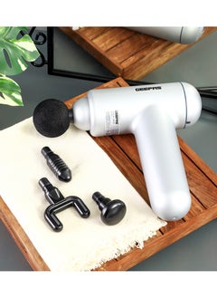 GEEPAS Rechargeable 4 In 1  Massager With 60 Min. Working Time, 1200 mAH Battery, 6 Massage Intensity Levels, With USB Charging Cord, 4 Massage Heads Round, U-Shaped, Flat & Taper Head  - Image 2