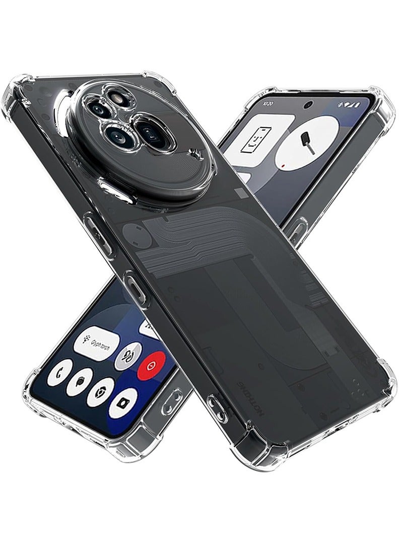 YJS غطاء شفاف لهاتف Nothing Phone 3a Pro 2025، غلاف هاتف من TPU يمتص الصدمات مع زوايا معززة، غلاف واقي مرن وشفاف تمامًا - Image 1