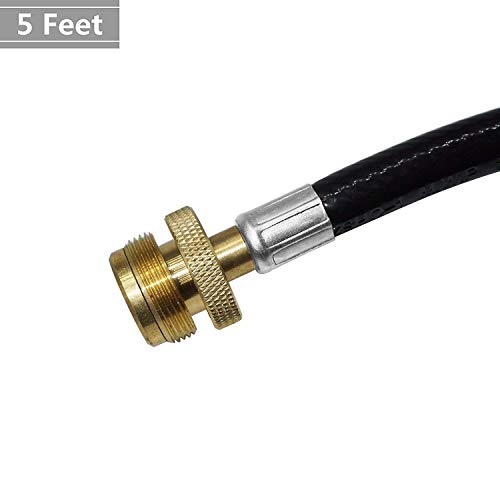 DOZYANT 5 Feet Propane Adapter Hose 1 lb to 20 lb Converter Replacement for QCC1/Type1 Tank Connects 1 LB Bulk Portable Appliance to 20 lb Propane Tank - Safety Certified - Image 2