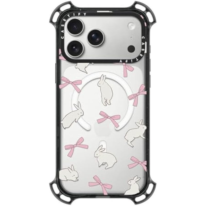 Casetify Bounce iPhone 17 Pro Max Case 【Shockproof/Compatible with Magsafe / 21.3 ft. 7X Military Grade Drop Protection】 - Rabbit Ribbon - Clear Black - Image 1