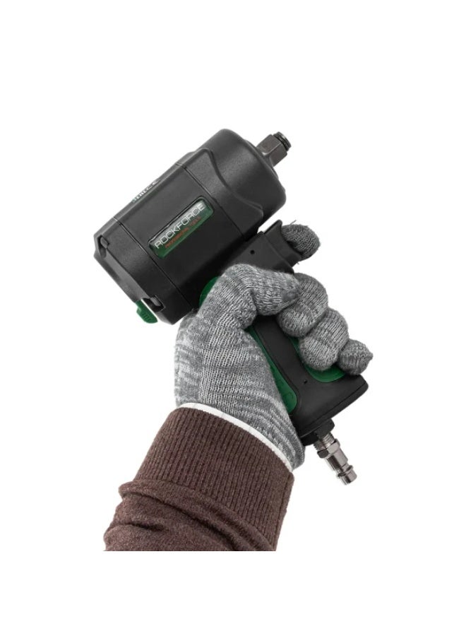ROCKFORCE Compact Air Impact Wrench 1/2" Drive, 1200Nm Torque, 11000 RPM, 6.3 Bar, Lightweight 1.2kg, Forward/Reverse & Power Control - Image 1