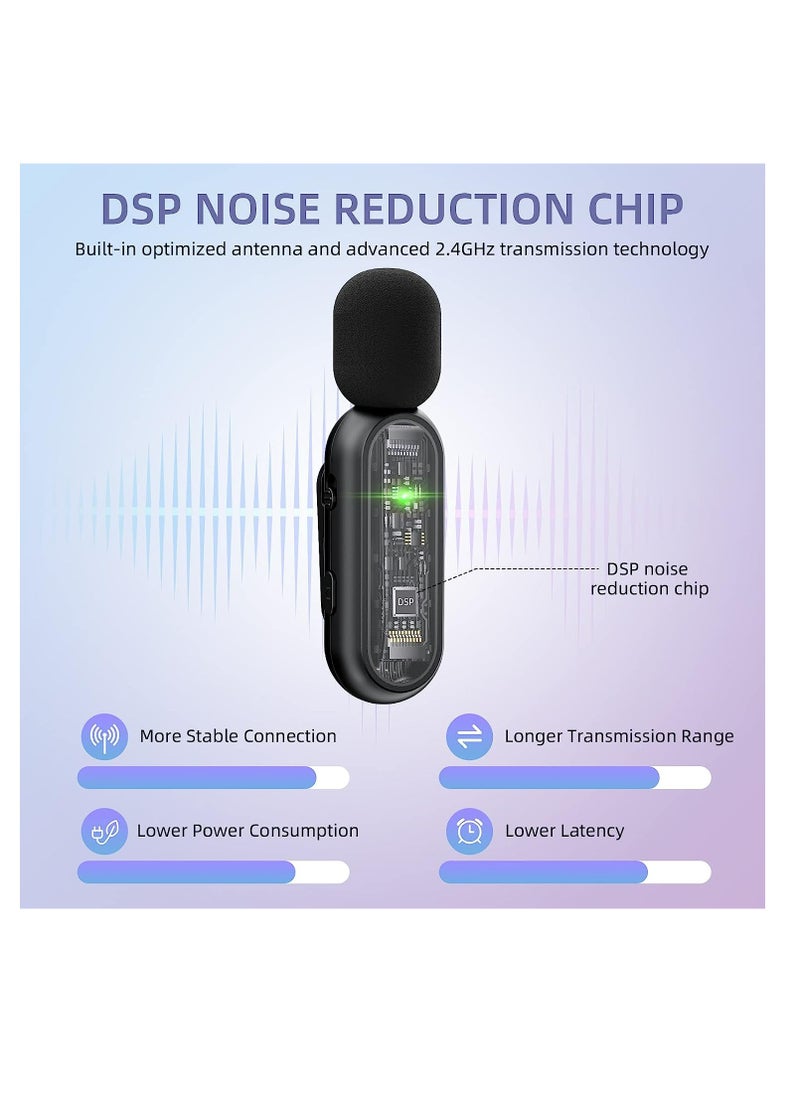 Arabest - Wireless Microphone , 7 Hours Battery Life,Mini Microphone 3 Mode Denoising for Video Recording and Vlog - Image 1