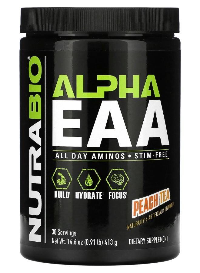 NutraBio Alpha EAA Peach Tea 0.91 lb (413 g) - Image 1