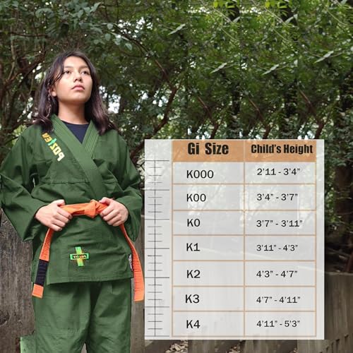 POZTEV Kids Brazilian Jiu Jitsu Gi For Kids BJJ Gi Youth Grappling Kimonos Preshrunk Lightweight Children Martial Arts Training Uniform With Free White Belt (MG,K4) - Image 5