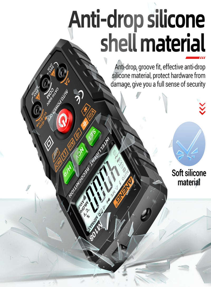 ANENG M108 Smart Digital Multimeter Auto Range 4000 Counts NCV Universal Meter Handheld Multifunctional Tester Voltmeter Ammeter with Backlight Flashlight AC/DC Voltage & Current Resistance - Image 3
