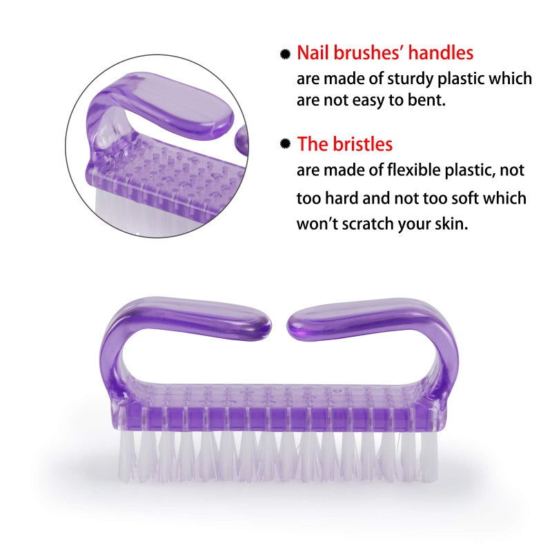 MODENGKONGJIAN Handle Grip Nail Brush, Hand Fingernail Scrub Cleaning Brushes for Toes and Nails Cleaner, Pedicure Scrubbing tool kit for Men and Women 6 Pack (Multicolor) - Image 3