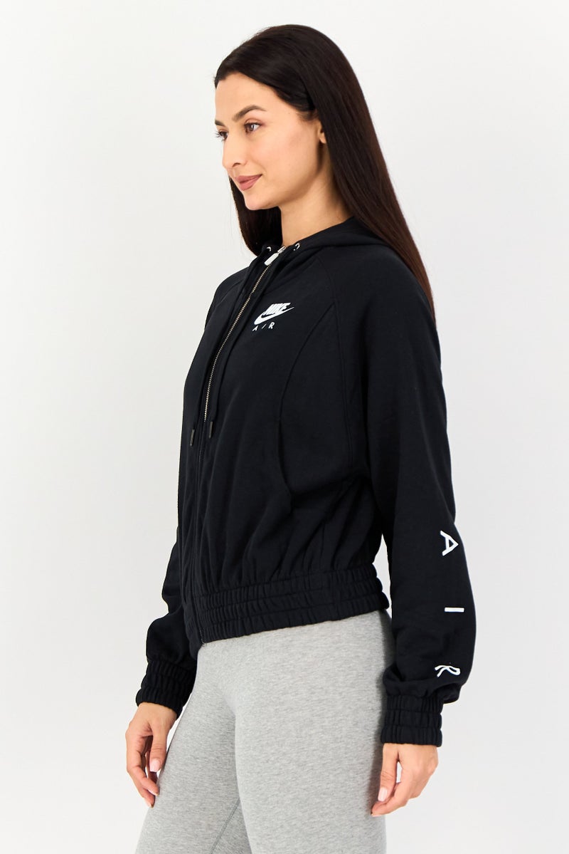 Nike هودي خارجي للنساء بأكمام طويلة فضفاضة، أسود - Image 2