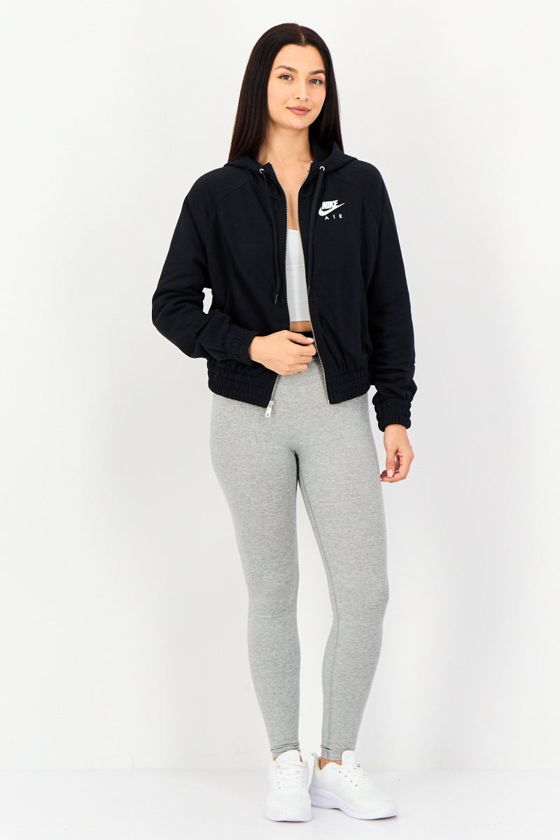 Nike هودي خارجي للنساء بأكمام طويلة فضفاضة، أسود - Image 4