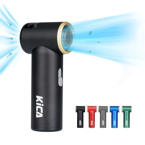 KiCA مروحة كيكاجيت فانو ميني الشخصية المحمولة بحد أقصى 14 ساعة من وقت العمل بطارية قابلة للشحن USB بسعة 3000 مللي أمبير هيكل معدني مروحة توربو سرعة قابلة للتعديل للمكتب في الهواء الطلق السفر التخييم باللون الأسود