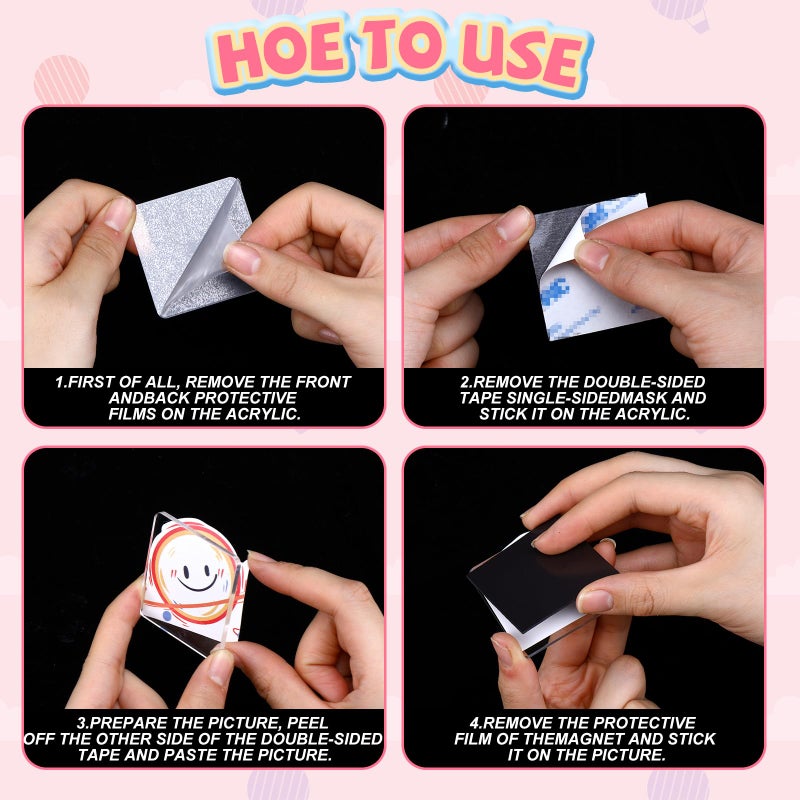 Kingdder 161 Pcs Glass Magnets Craft Set DIY Fridge 1-inch Paper Punch Ceramic Ferrite Magnet with Adhesive Backing and Transparent Clear Glass Cabochons for DIY Refrigerator Crafts - Image 5