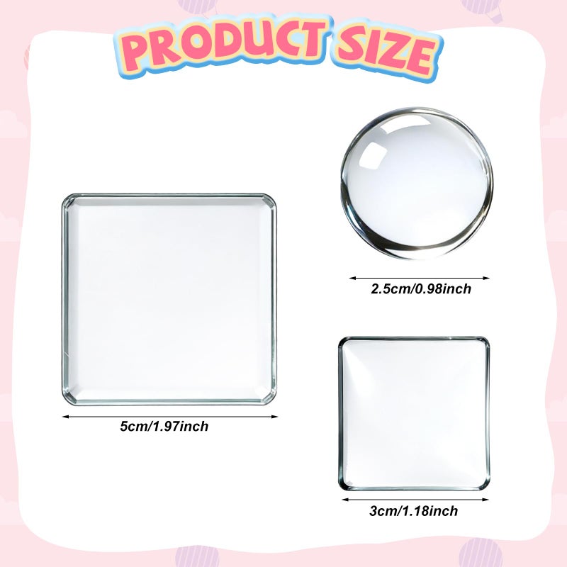 Kingdder 161 Pcs Glass Magnets Craft Set DIY Fridge 1-inch Paper Punch Ceramic Ferrite Magnet with Adhesive Backing and Transparent Clear Glass Cabochons for DIY Refrigerator Crafts - Image 2
