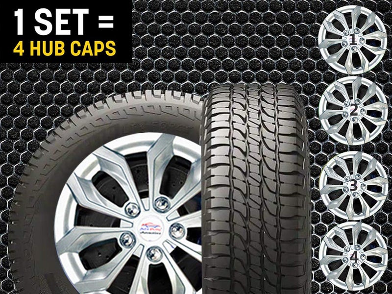 Auto Pearl Car Full Silver Wheel Cover Caps 12 Inches Press Type Fitting for - Alto STD - Image 3