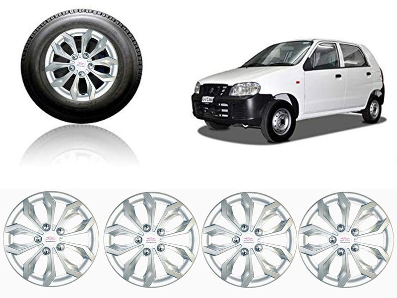 Auto Pearl Car Full Silver Wheel Cover Caps 12 Inches Press Type Fitting for - Alto STD - Image 1