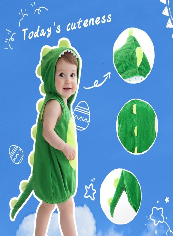 UQJE Baby Dinosaur Costume Furry Toddler Dinosaur Costume Halloween Cute Plush Dino Crocodile Dress Up Kids Animal Costumes - Image 3
