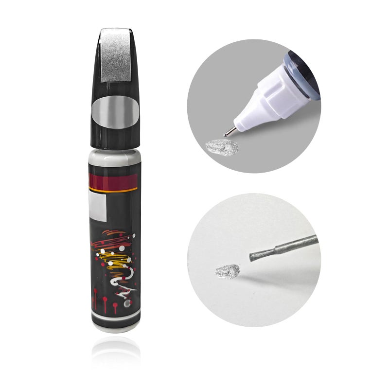 DXNQ Touch Up Paint for Cars TwoInOne Auto Scratch Repair Gloss Fill Paint Pen Easy Quick SpecialPurpose Scratch Remover Touch Up Paint Pen for Vehicles Car Accessories Silver Gray - Image 3