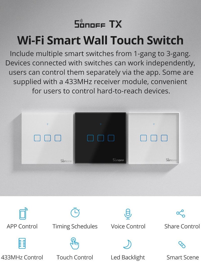SONOFF Smart wall switch 3 gang - Image 2