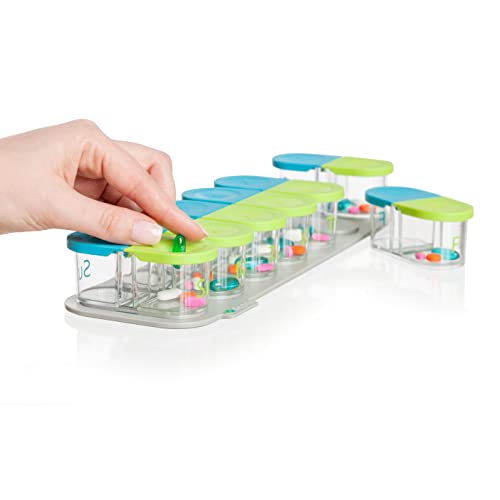 Sagely Smart XL Weekly Pill Organizer - Sleek AM/PM Twice a Day Pill Box with Free Smartphone Reminder App and 7 Day Travel Containers (Large Enough to Fit Fish Oil and Vitamin D Supplements) - Image 1
