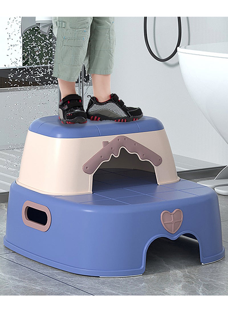 Eazy Kids - 2-In-1 Baby Step Stool With Durable Material - Blue - Image 1