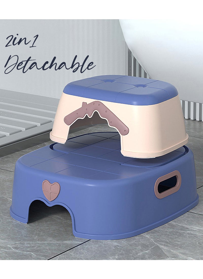 Eazy Kids - 2-In-1 Baby Step Stool With Durable Material - Blue - Image 1