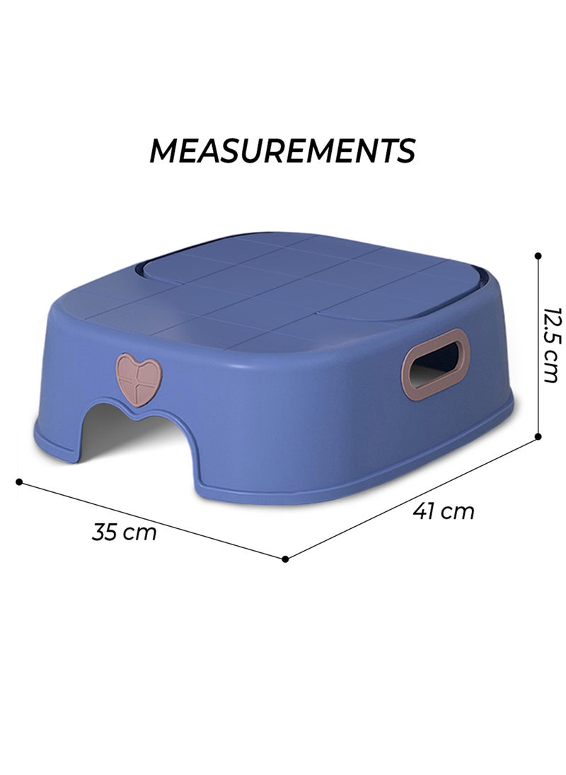 Eazy Kids - 2-In-1 Baby Step Stool With Durable Material - Blue - Image 1