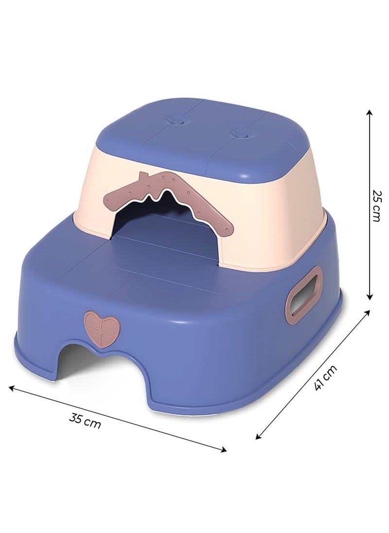 Eazy Kids - 2-In-1 Baby Step Stool With Durable Material - Blue - Image 1
