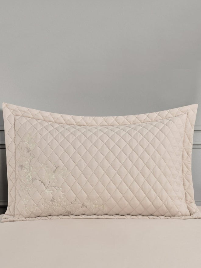 VALENTINI 4-Piece Embroidery Bedspread Twin Set, Beige - Image 4