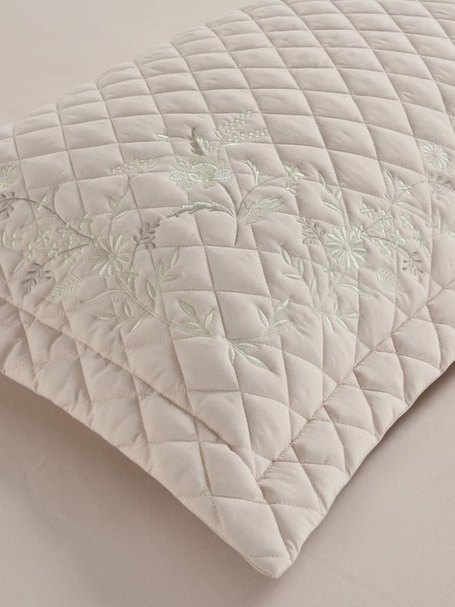 VALENTINI 4-Piece Embroidery Bedspread Twin Set, Beige - Image 5