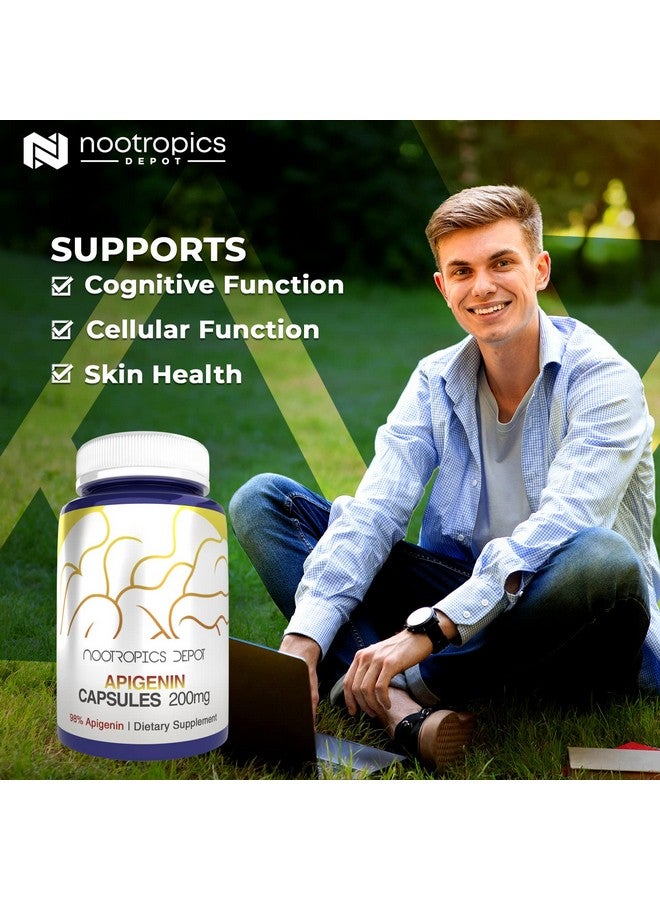 Nootropics Depot كبسولات أبيجينين ; 200 ملغ ; 30 حبة ; >98% أبيجينين ; تدعم مستويات الإجهاد الصحية - Image 5