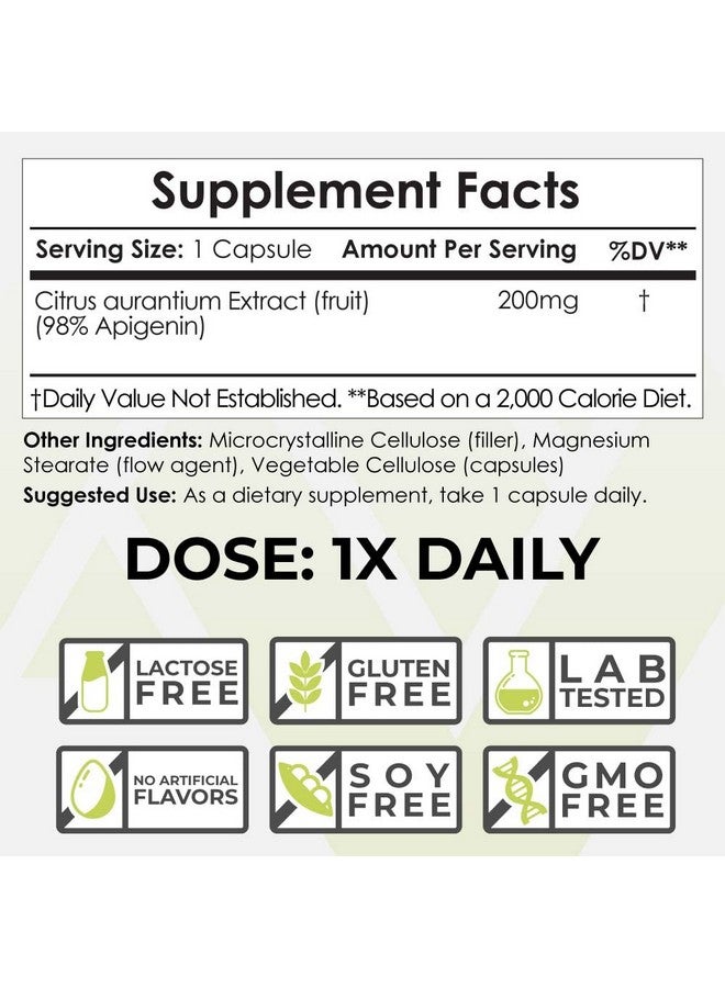 Nootropics Depot كبسولات أبيجينين ; 200 ملغ ; 30 حبة ; >98% أبيجينين ; تدعم مستويات الإجهاد الصحية - Image 3