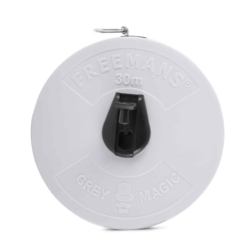 FREEMANS FM30 Grey Magic Fibreglass Measuring Tape - 30m/100ft With Unbreakable ABS Case || Durable Winding Mechanism Handle and Steel End Hook || Grey Color - Image 1
