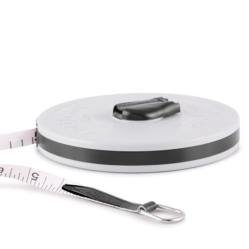 FREEMANS FM30 Grey Magic Fibreglass Measuring Tape - 30m/100ft With Unbreakable ABS Case || Durable Winding Mechanism Handle and Steel End Hook || Grey Color - Image 4